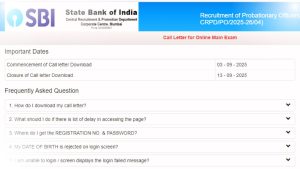 SBI PO Mains Admit Card 2025
