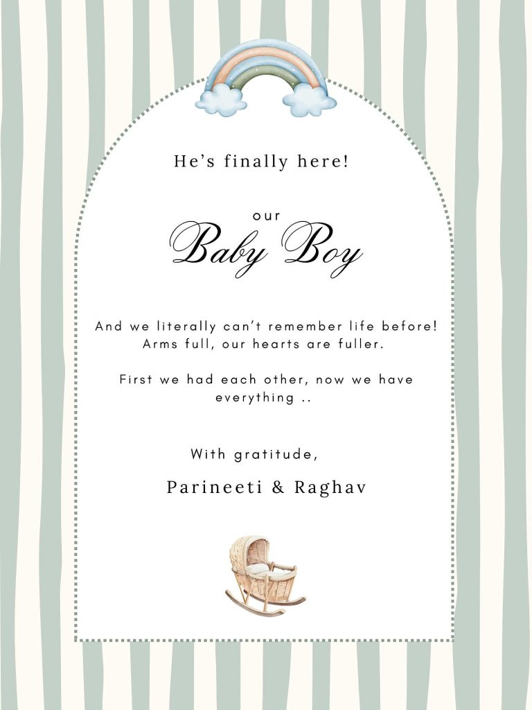 Parineeti Chopra and Raghav Chadha Welcome Their Baby Boy. 1 1760879005542