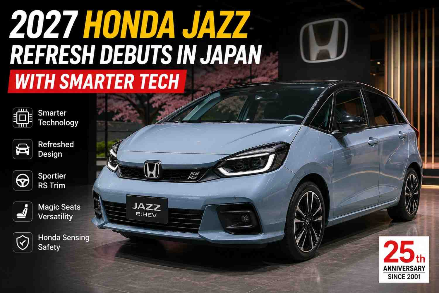 2027 Honda Jazz Refresh Debuts in Japan with Smarter Tech, Sportier RS Trim & 25th Anniversary Updates 1 2027 Honda Jazz