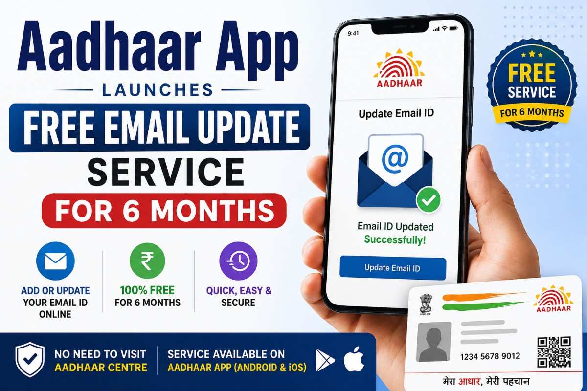Aadhaar App Launches Free Email Update Service for 6 Months.