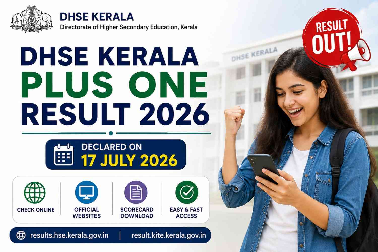 DHSE Kerala Plus One Result 2026