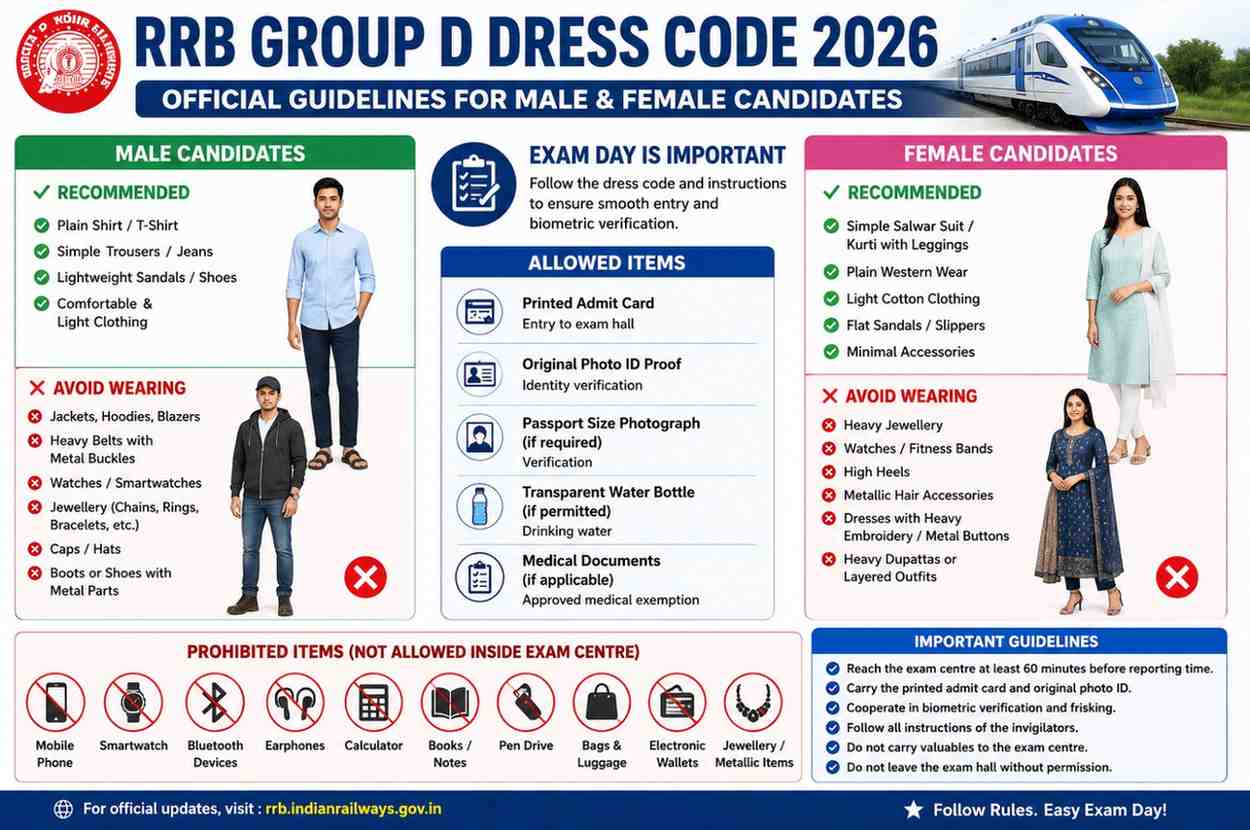 RRB Group D Dress Code 2026