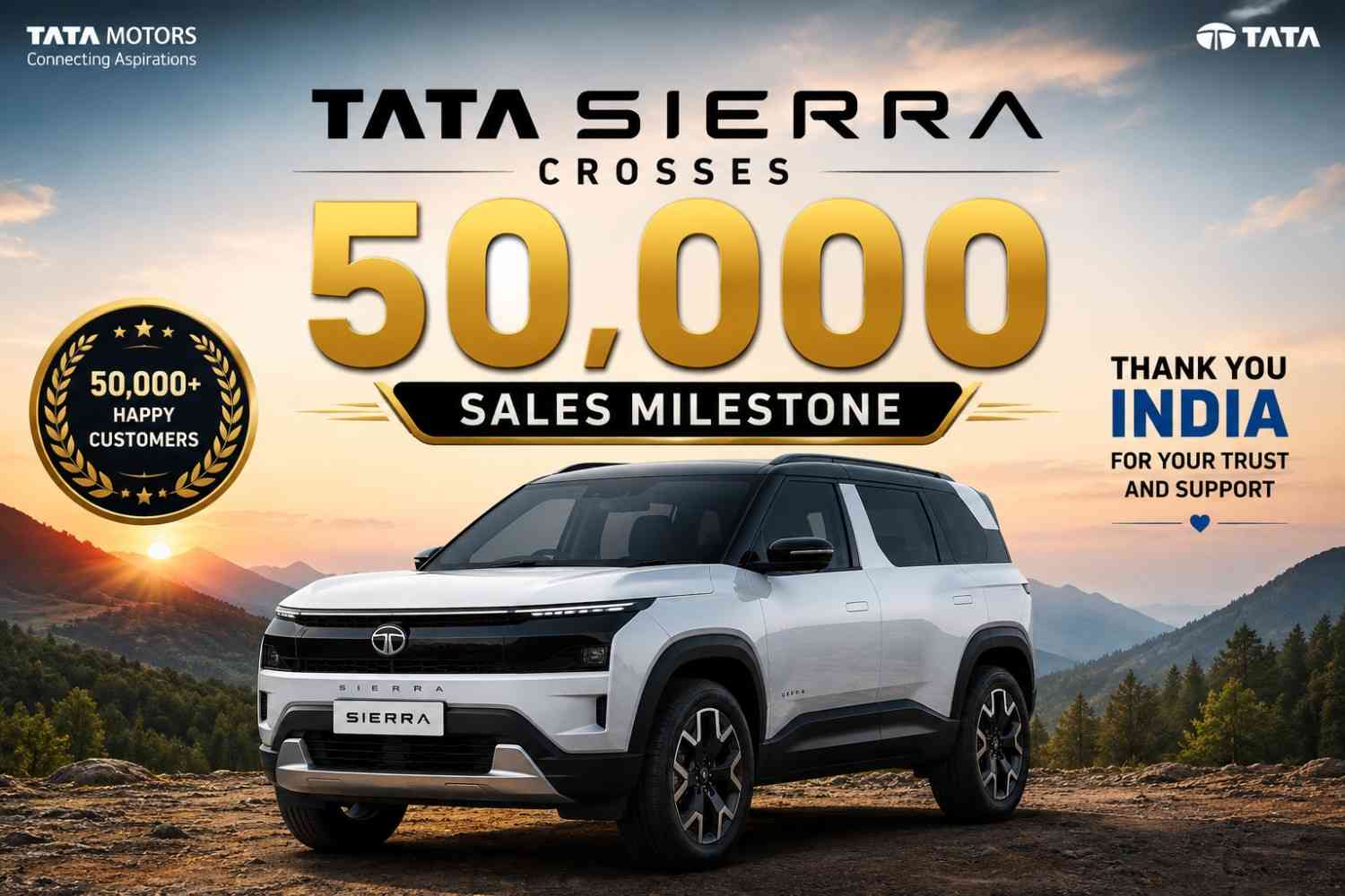 Tata Sierra Crosses 50,000 Sales Milestone, Launches New Jubilee Edition in India 1 Tata Sierra