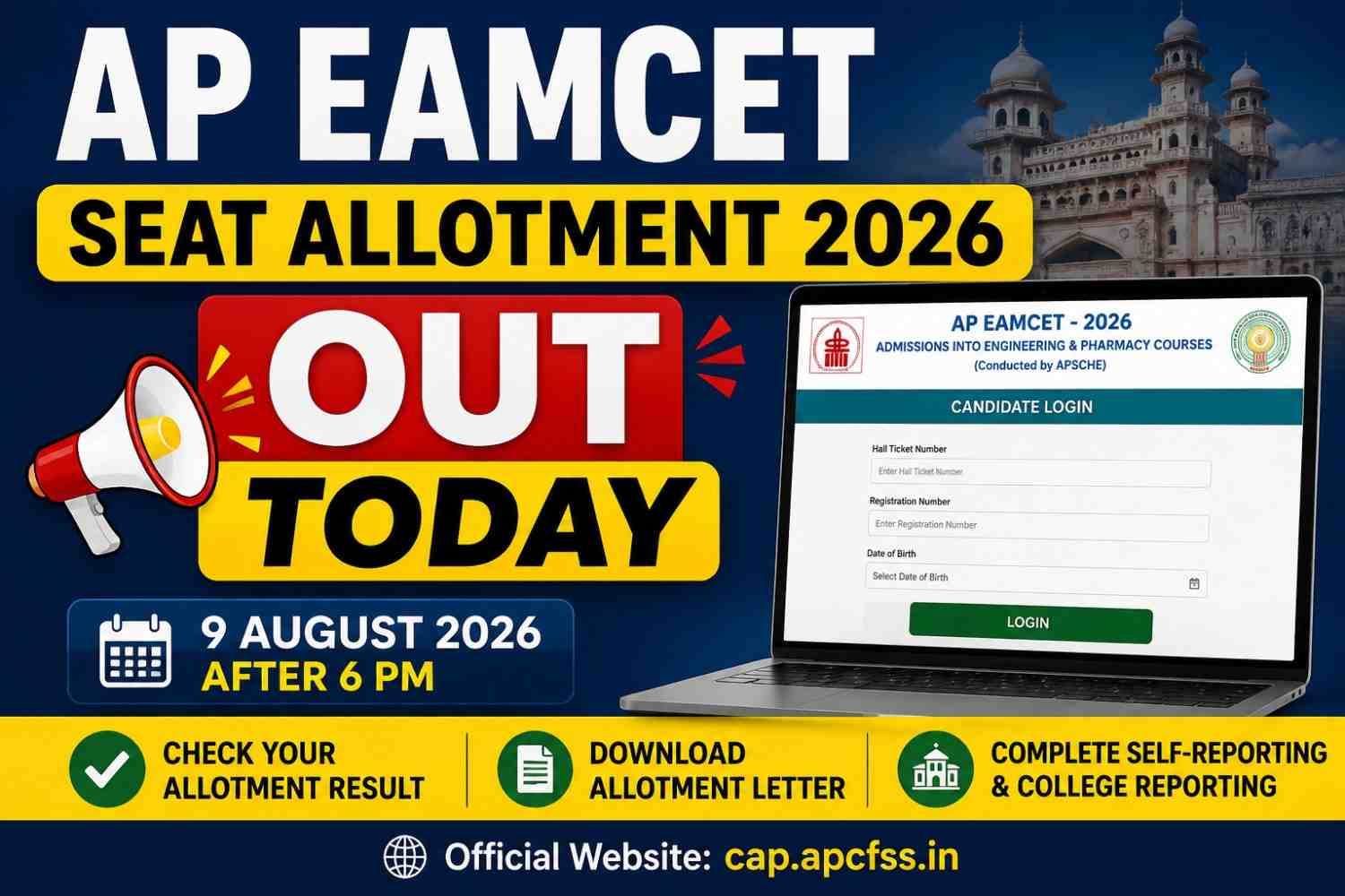 AP EAMCET Seat Allotment 2026 OUT Today: Check Allotment Result, Direct Link & Next Steps 1 AP EAMCET Seat Allotment 2026