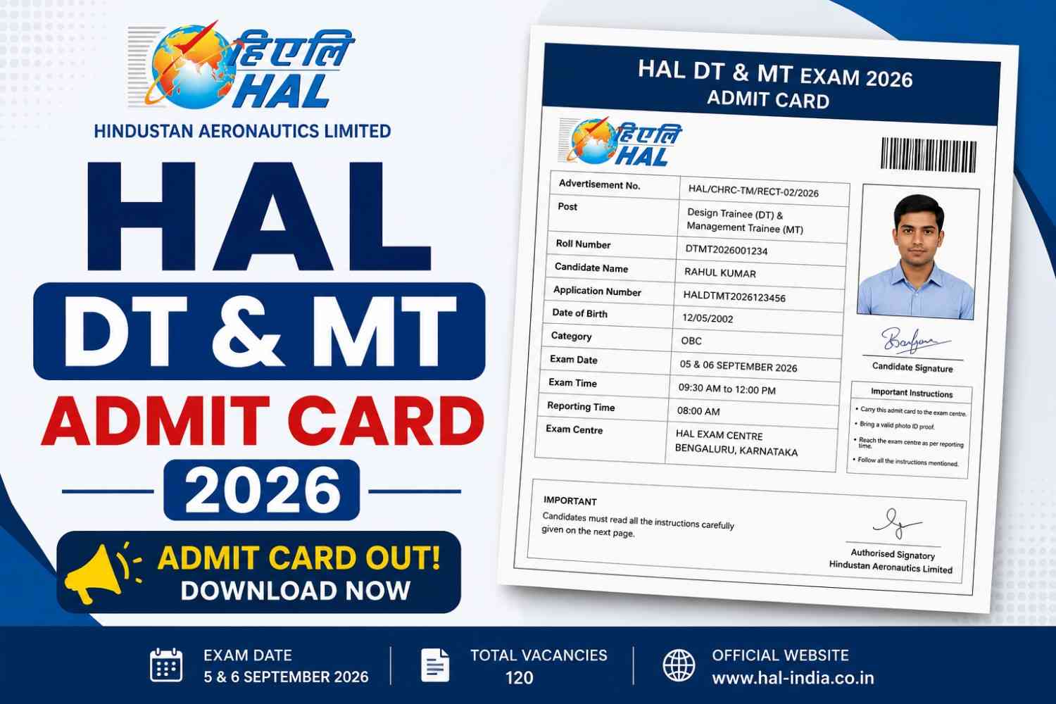 HAL DT & MT Admit Card 2026 Out: Download Here 1 HAL DT & MT Admit Card 2026