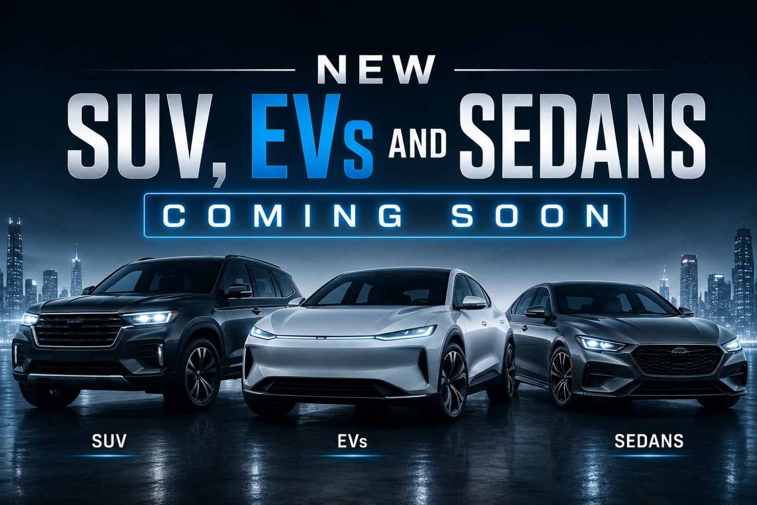 SUV, EVs and Sedans