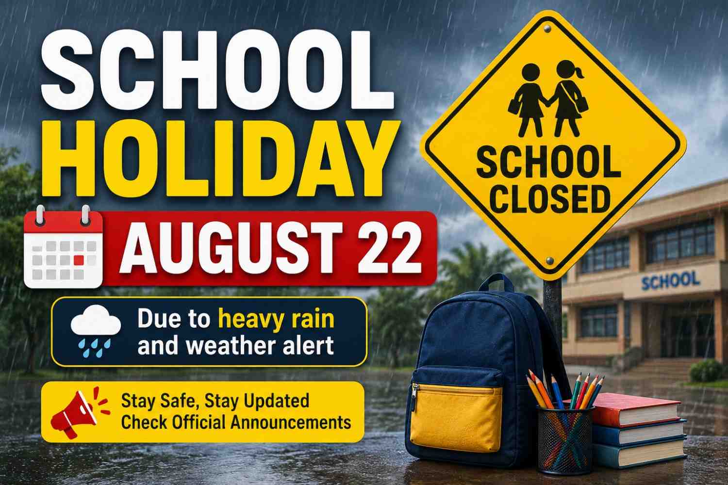 School Holiday August 22