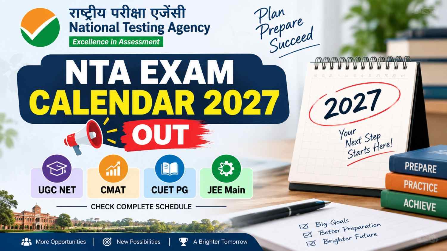 NTA Exam Calendar 2027 Out