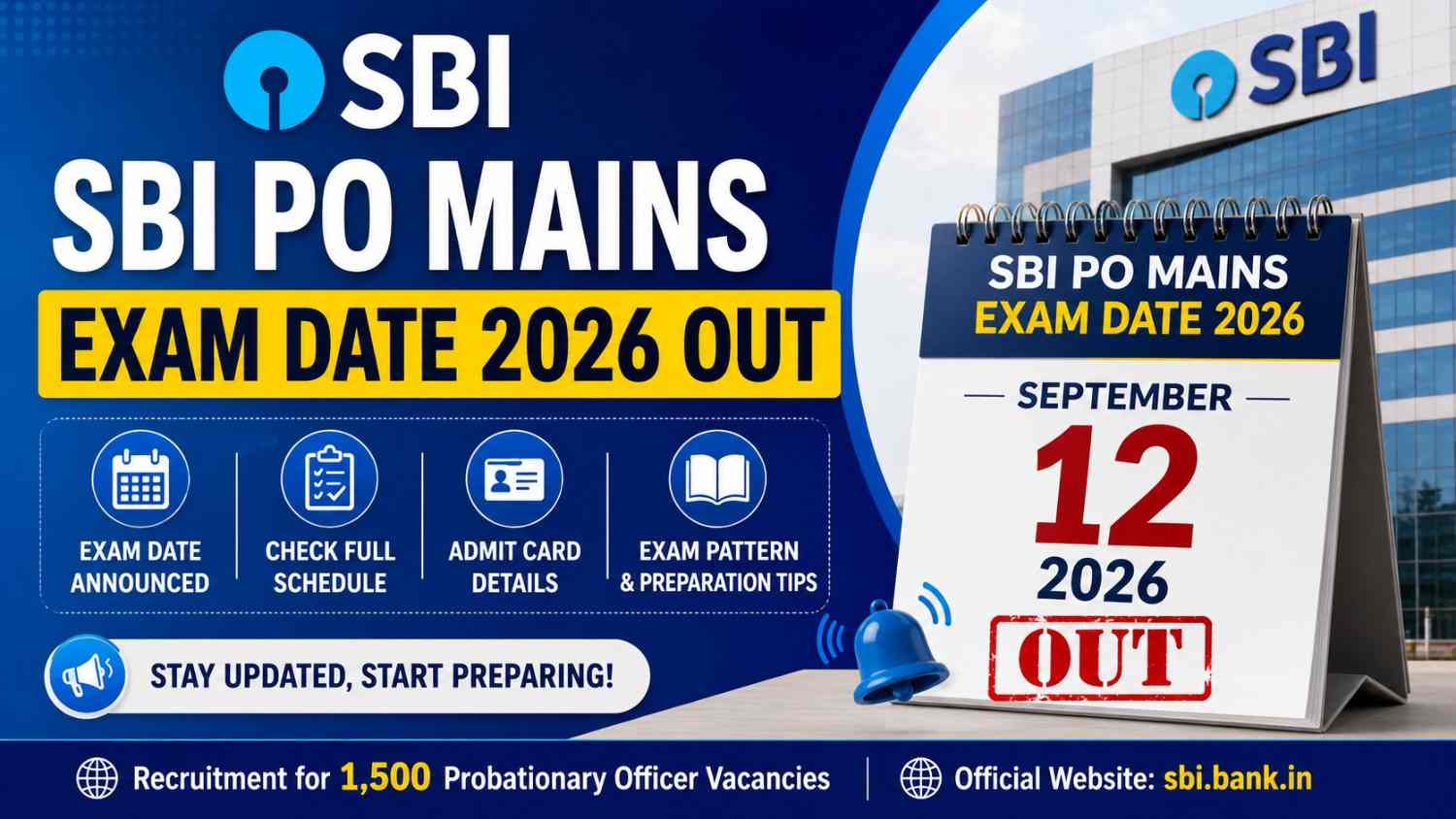 SBI PO Mains Exam Date 2026 Out: Check Full Schedule 1 SBI PO Mains Exam Date 2026 Out