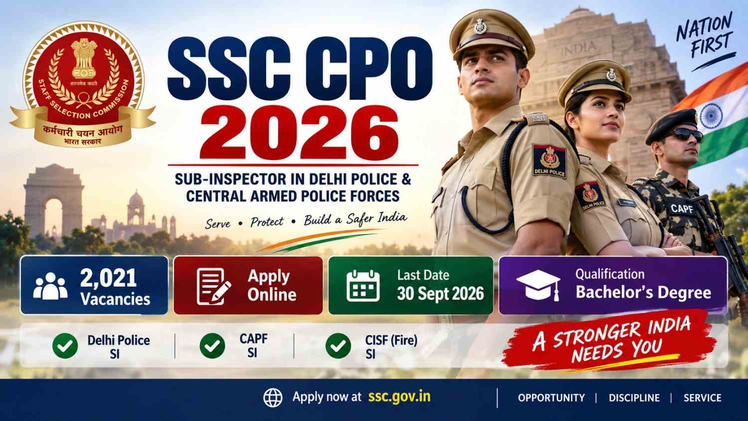 SSC CPO 2026: 2,021 SI Vacancies, Apply Online 1 SSC CPO 2026