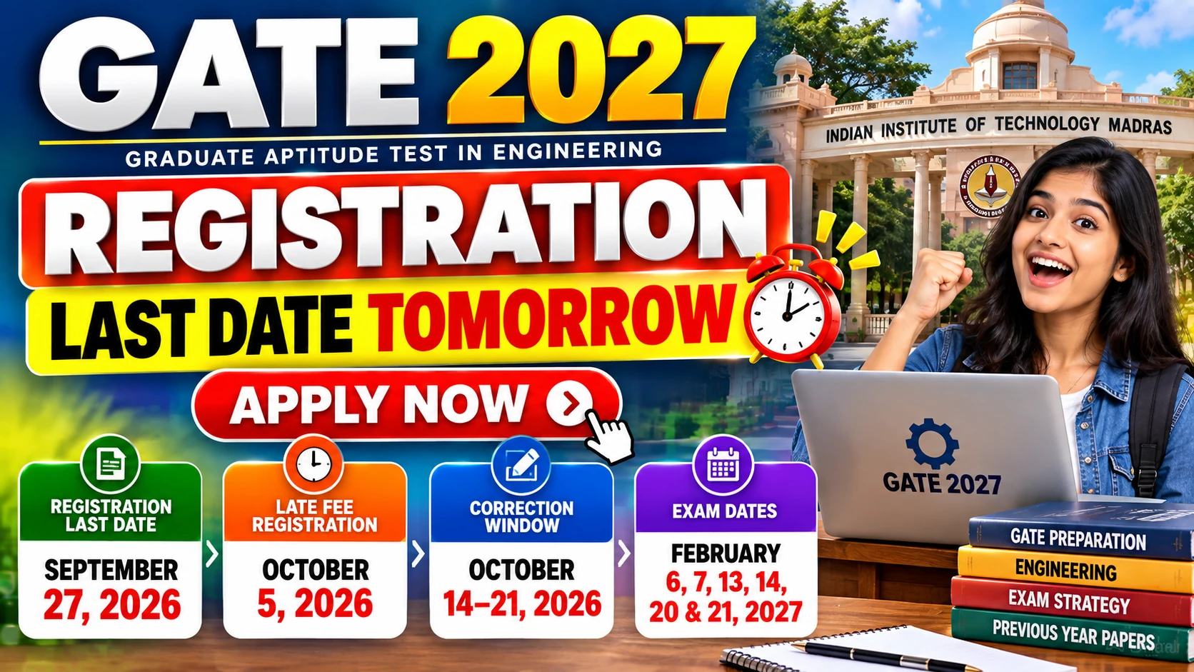 GATE 2027 Registration Ends Tomorrow: Apply Now 1 GATE 2027 Registration