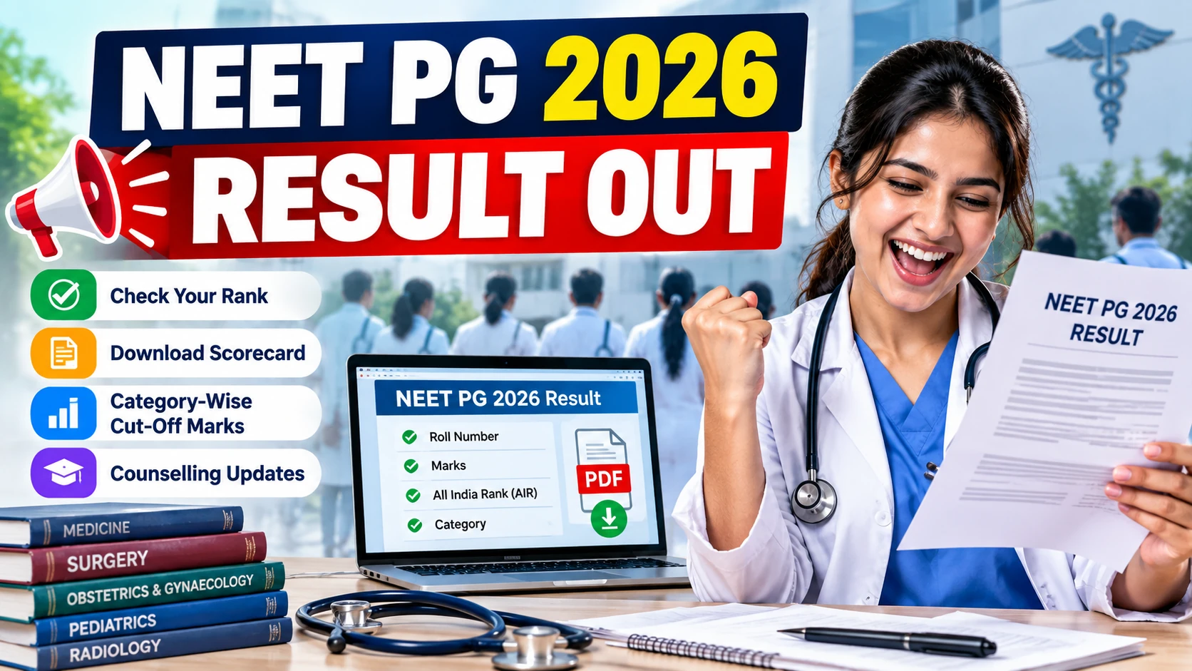 NEET PG 2026 Result Out: Check Rank, Cut-Off & Scorecard 1 NEET PG 2026 result declared on September 24 with category-wise qualifying cut-off marks and scorecard download details.