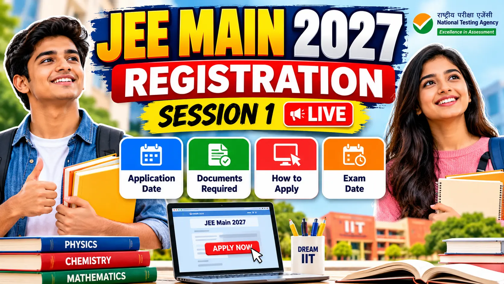 JEE Main 2027 Registration: Dates, Documents & Apply Online 1 JEE Main 2027 Registration