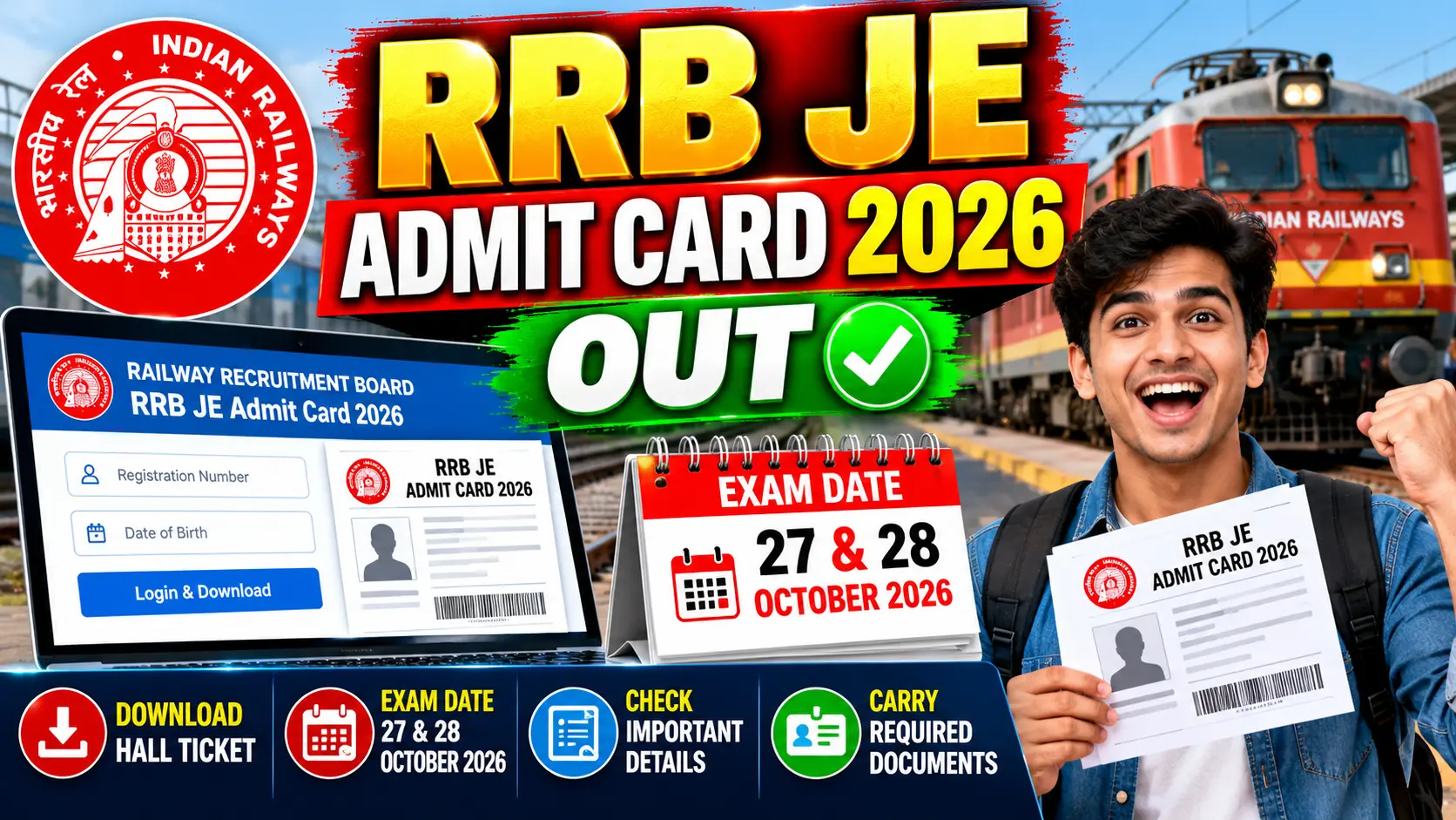 RRB JE Admit Card 2026