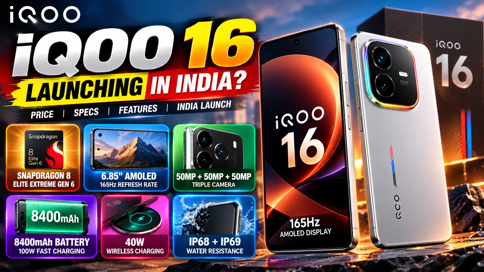 iQOO 16 India Launch Expected Soon: Price, Specs, 8400mAh Battery & Everything We Know 1 iQOO 16 India Launch